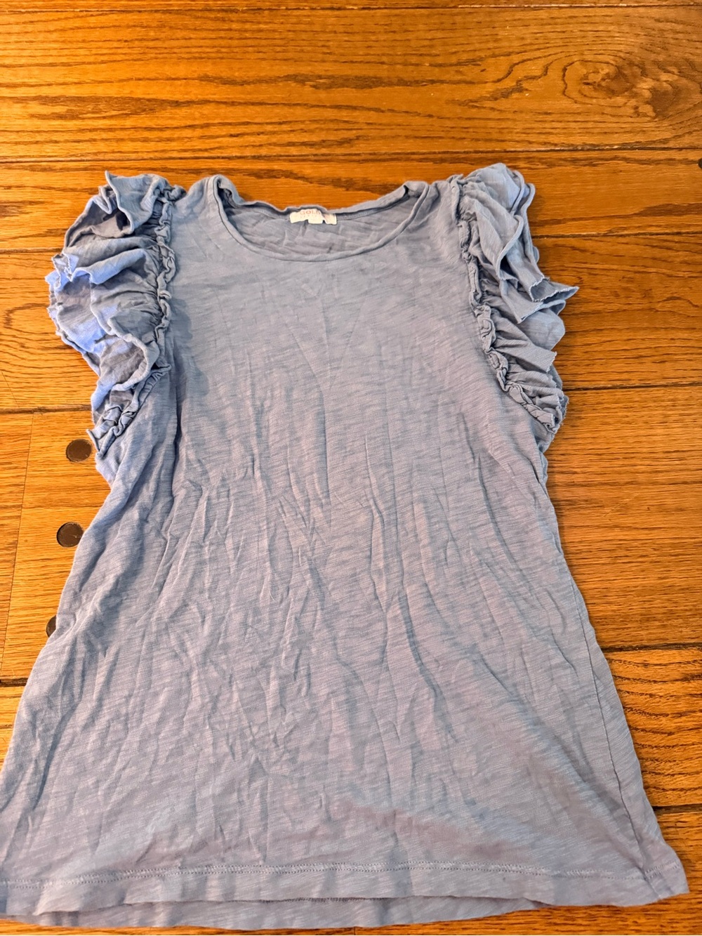 Goldie Women's Ruffle Sleeve Tee - Light Blue